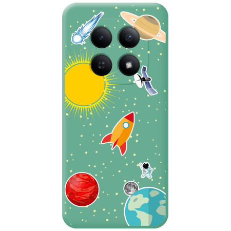 Funda Silicona Líquida Verde para Xiaomi Redmi Note 15 5G diseño Espacio Dibujos