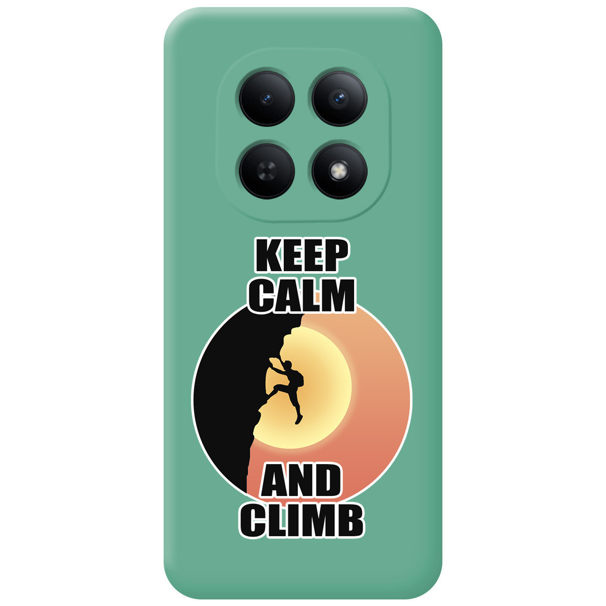 Funda Silicona Líquida Verde para Xiaomi Redmi Note 15 5G diseño Hombre Escalada Dibujos