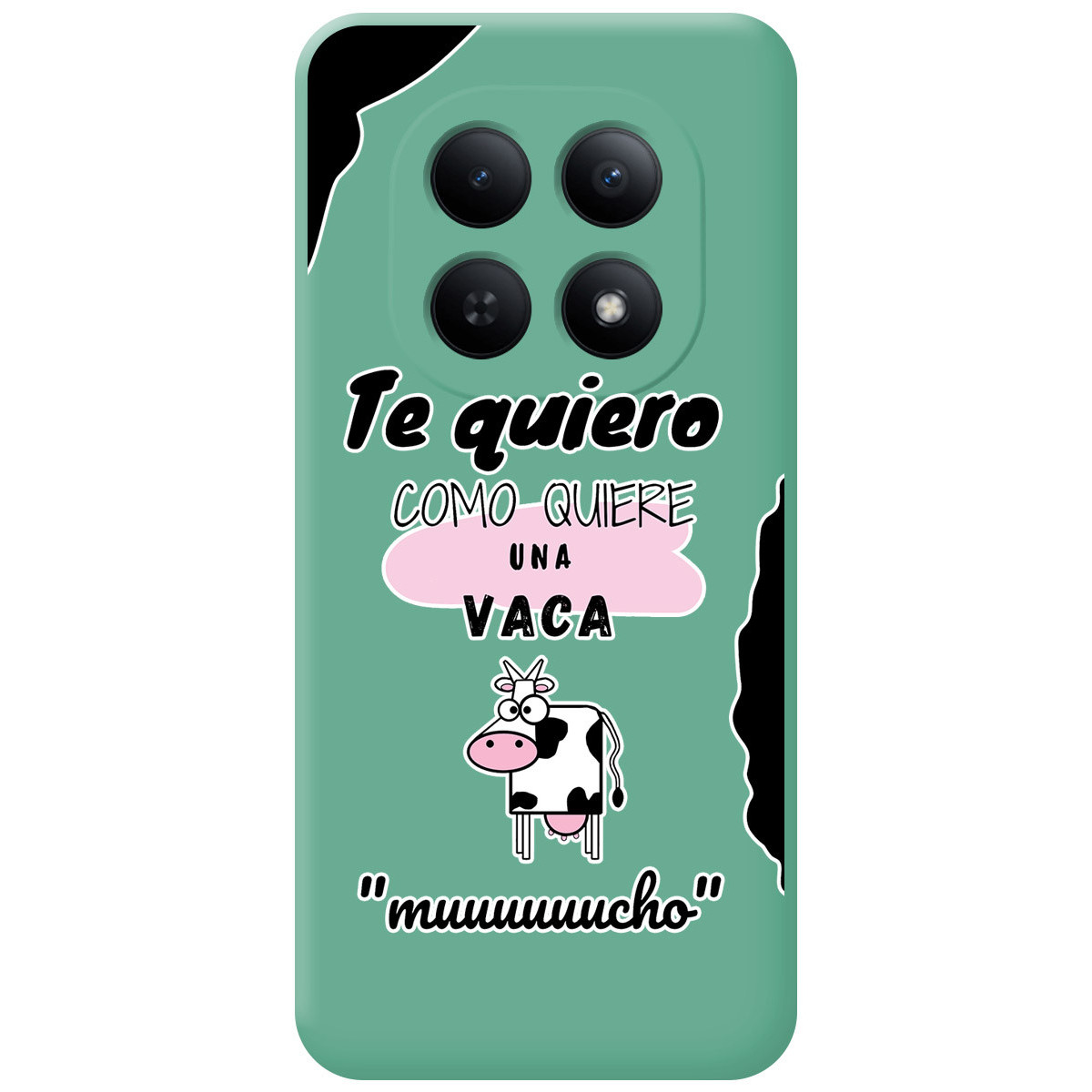 Funda Silicona Líquida Verde para Xiaomi Redmi Note 15 5G diseño Vaca Dibujos