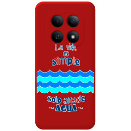 Funda Silicona Líquida Roja para Xiaomi Redmi Note 15 4G diseño Agua Dibujos