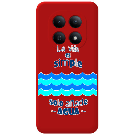 Funda Silicona Líquida Roja para Xiaomi Redmi Note 15 4G diseño Agua Dibujos