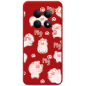 Funda Silicona Líquida Roja para Xiaomi Redmi Note 15 4G diseño Cerdos Dibujos