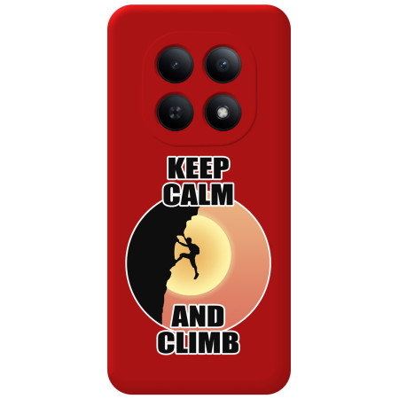 Funda Silicona Líquida Roja para Xiaomi Redmi Note 15 4G diseño Hombre Escalada Dibujos