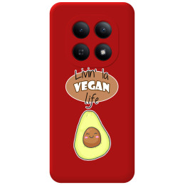 Funda Silicona Líquida Roja para Xiaomi Redmi Note 15 4G diseño Vegan Life Dibujos