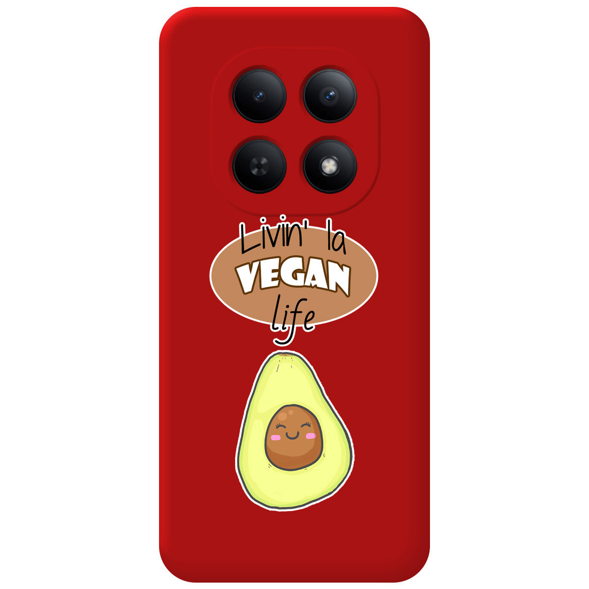 Funda Silicona Líquida Roja para Xiaomi Redmi Note 15 4G diseño Vegan Life Dibujos