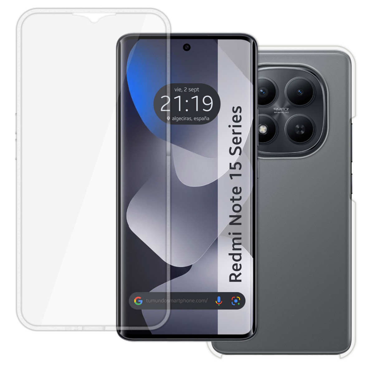Funda Doble Transparente Pc + Tpu Full Body 360 para Xiaomi Redmi Note 15 4G