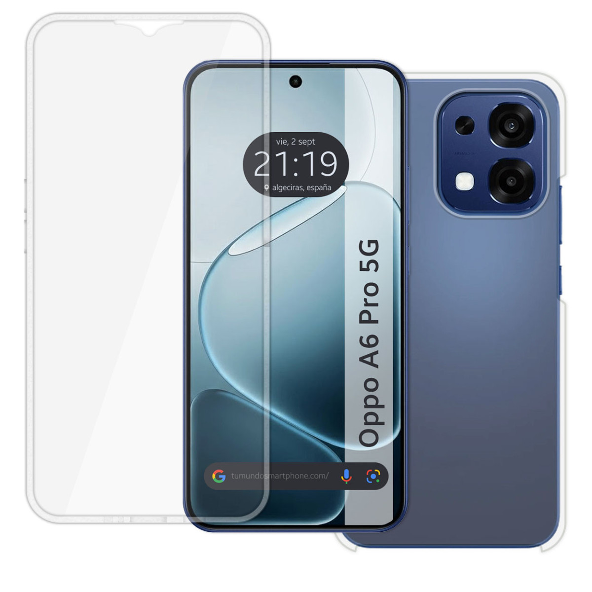 Funda Doble Transparente Pc + Tpu Full Body 360 para Oppo A6 Pro 5G
