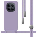 Funda Silicona Líquida con Cordón para Xiaomi Redmi Note 15 5G color Morada