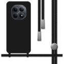Funda Silicona Líquida con Cordón para Xiaomi Redmi Note 15 5G color Negra