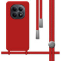 Funda Silicona Líquida con Cordón para Xiaomi Redmi Note 15 5G color Roja