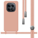Funda Silicona Líquida con Cordón para Xiaomi Redmi Note 15 5G color Rosa