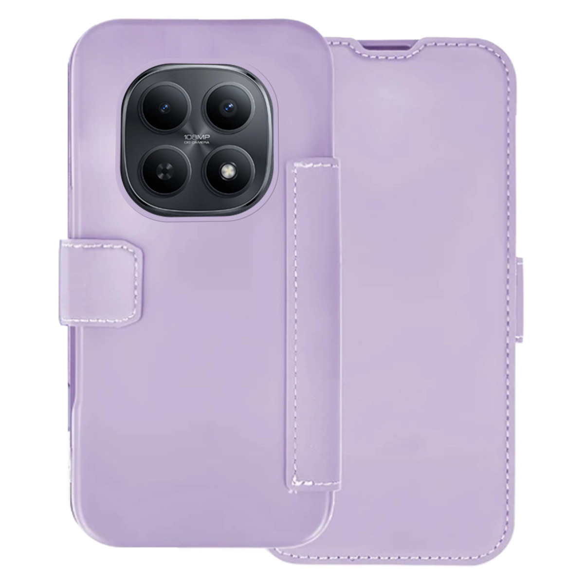 Funda Silicona Suave con Tapa para Xiaomi Redmi Note 15 Pro+ Plus 5G color Morada