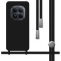 Funda Silicona Líquida con Cordón para Xiaomi Redmi Note 15 Pro+ Plus 5G color Negra