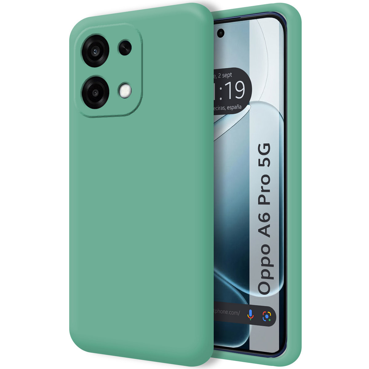 Funda Silicona Líquida Ultra Suave para Oppo A6 Pro 5G color Verde