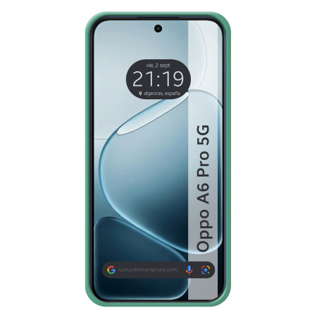 Funda Silicona Líquida Ultra Suave para Oppo A6 Pro 5G color Verde