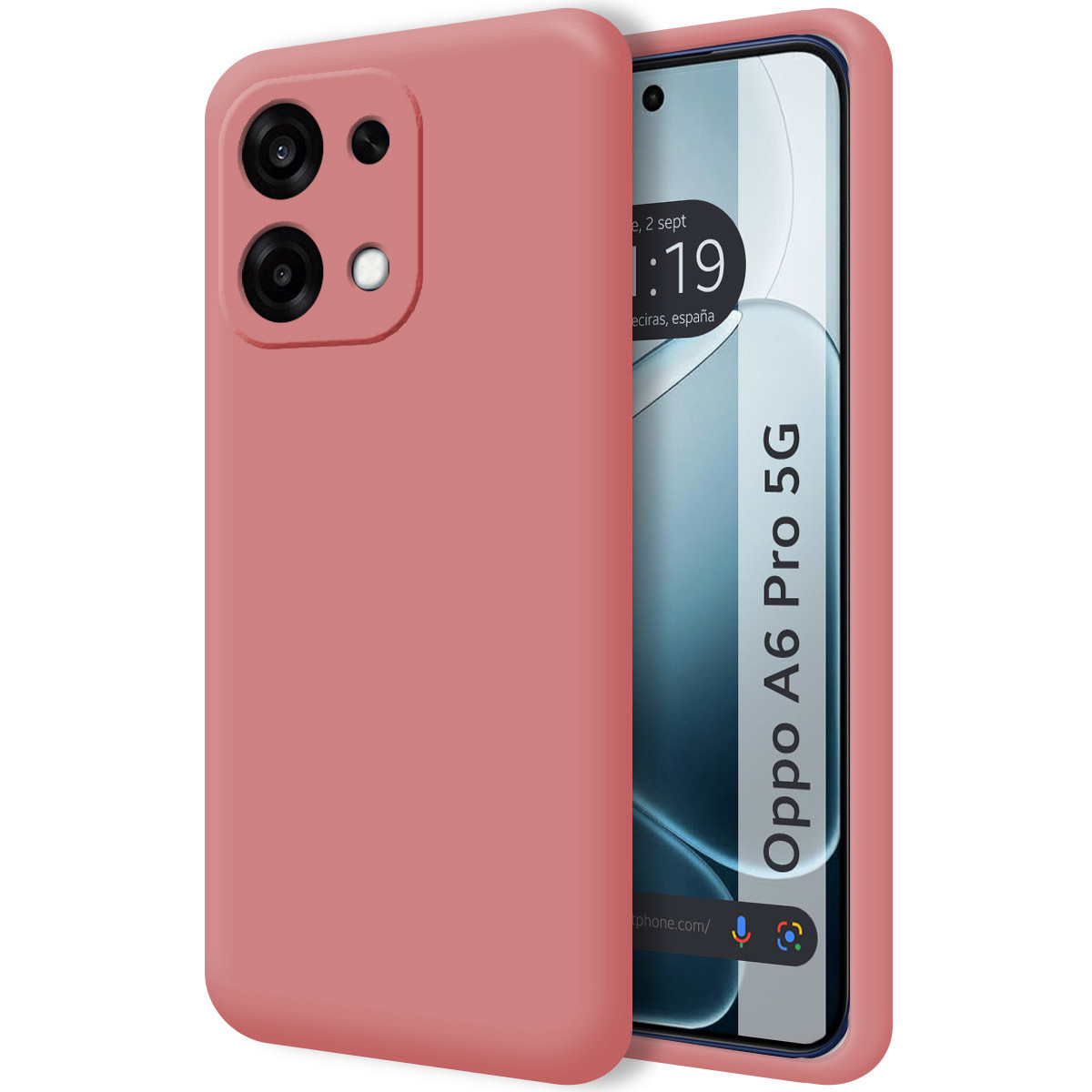 Funda Silicona Líquida Ultra Suave para Oppo A6 Pro 5G color Rosa