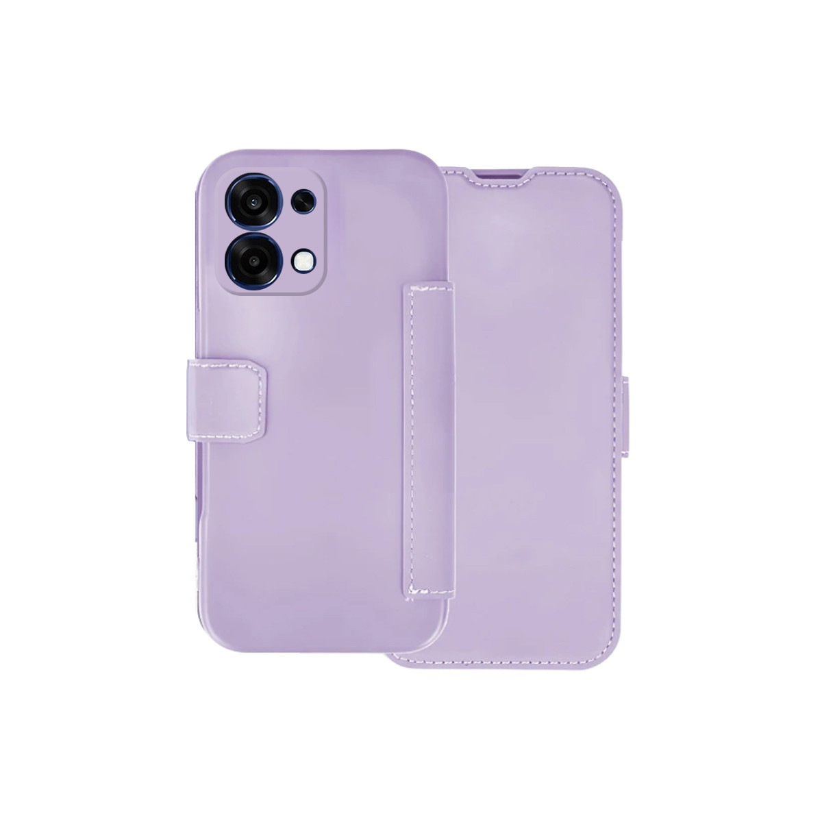 Funda Silicona Suave con Tapa para Oppo A6 Pro 5G color Morada