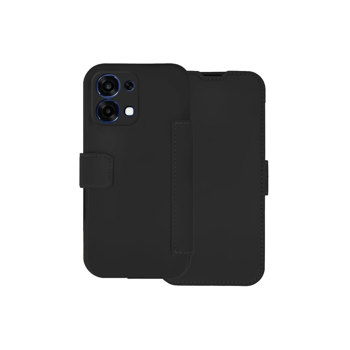 Funda Silicona Suave con Tapa para Oppo A6 Pro 5G color Negra