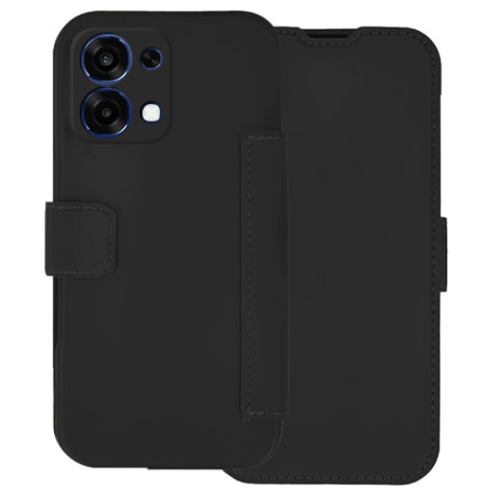 Funda Silicona Suave con Tapa para Oppo A6 Pro 5G color Negra