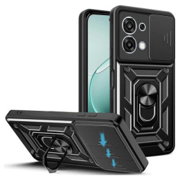 Funda Tough Armor con Anillo Giratorio Negra para Oppo A6 Pro 5G