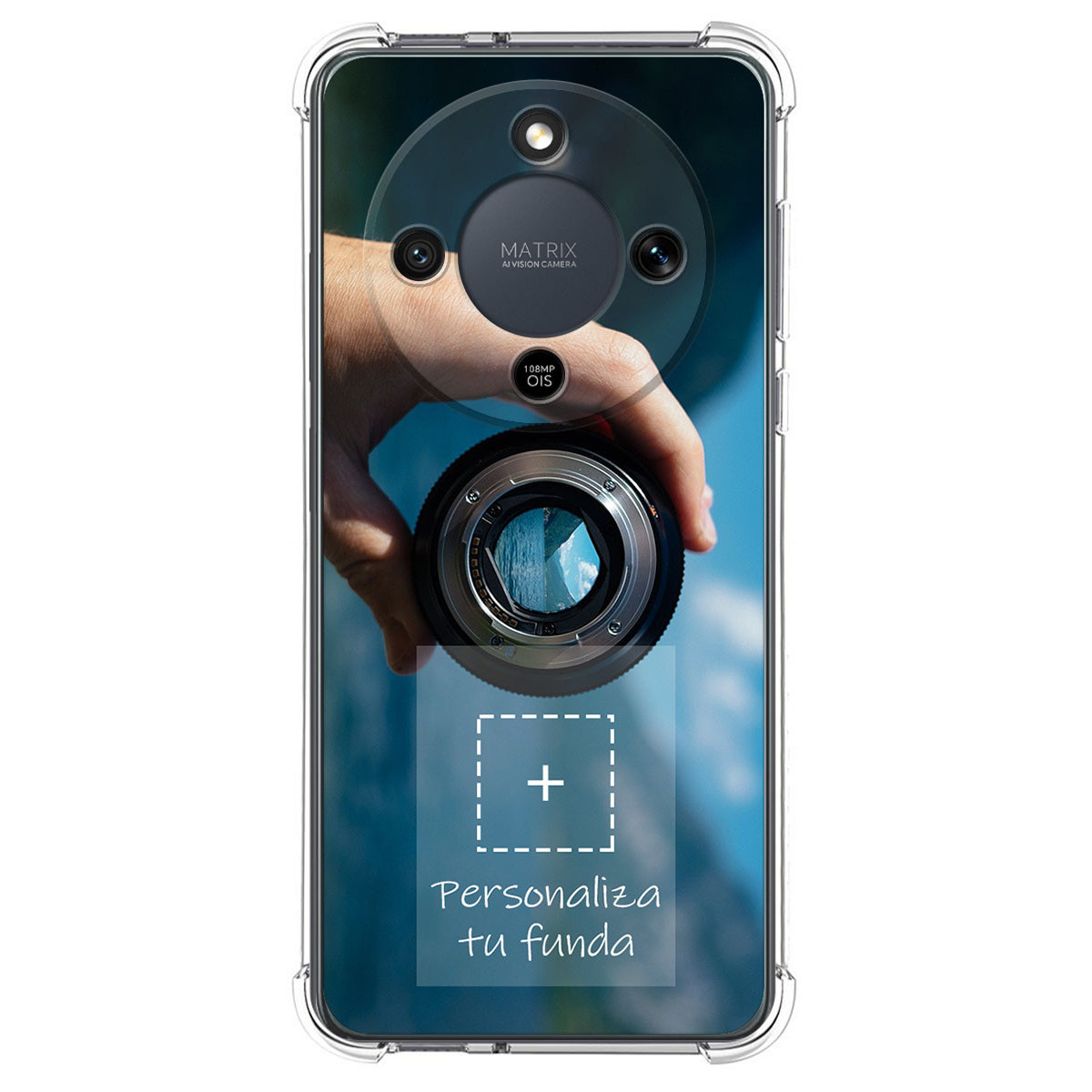 Personaliza tu Funda Silicona AntiGolpes Transparente con tu Fotografía para Huawei Honor Magic 8 Lite 5G Dibujo Personalizada