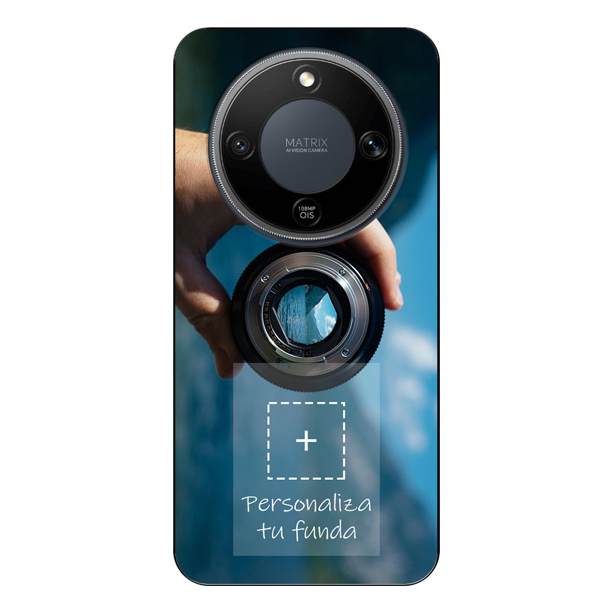 Personaliza tu Funda Silicona Gel Tpu Negra con tu Fotografia para Huawei Honor Magic 8 Lite 5G Dibujo Personalizada