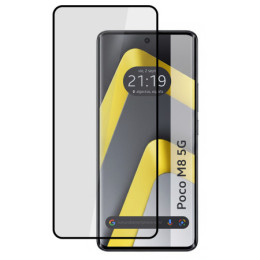 Protector Cristal Templado Curvo 5D Full Glue Negro para Xiaomi Poco M8 5G Vidrio