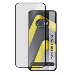 Protector Cristal Templado Curvo 5D Full Glue Negro para Xiaomi Poco M8 Pro 5G Vidrio