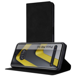 Funda Libro de Polipiel con tarjetero para Xiaomi Poco M8 5G color Negra