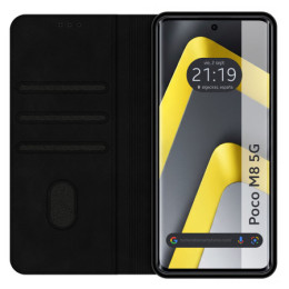Funda Libro de Polipiel con tarjetero para Xiaomi Poco M8 5G color Negra 2