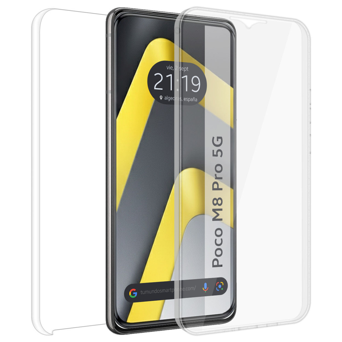 Funda Doble Transparente Pc + Tpu Full Body 360 para Xiaomi Poco M8 Pro 5G