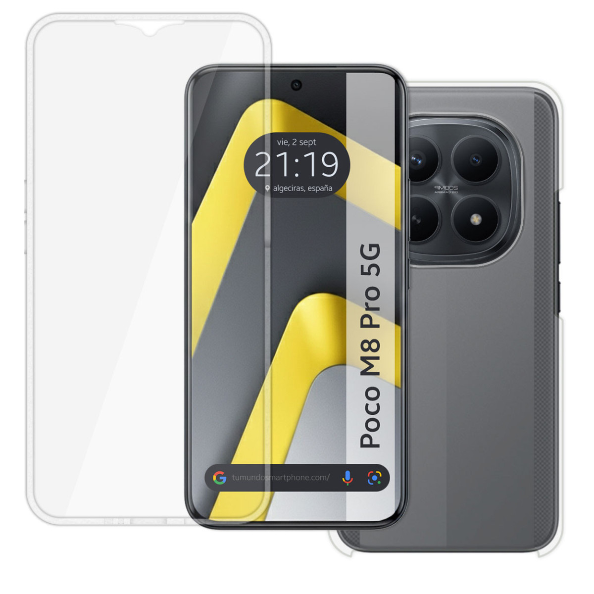 Funda Doble Transparente Pc + Tpu Full Body 360 para Xiaomi Poco M8 Pro 5G