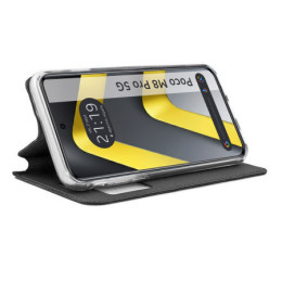 Funda Libro Soporte con Ventana para Xiaomi Poco M8 Pro 5G color Negra 2