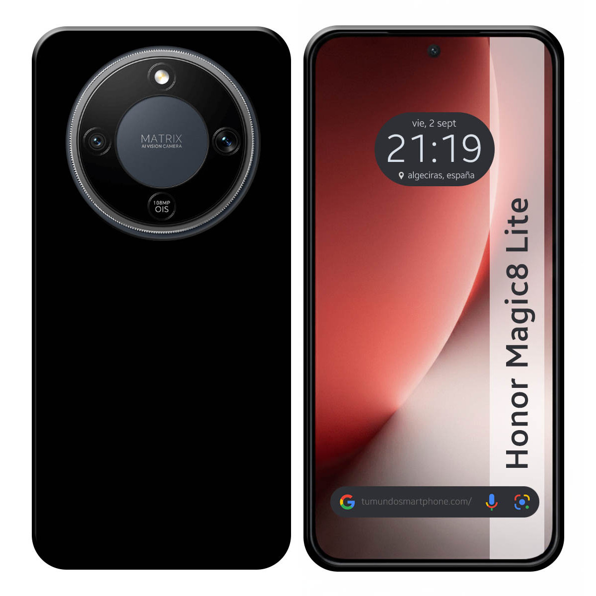 Funda Silicona Gel TPU Negra para Huawei Honor Magic 8 Lite 5G