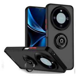 Funda Mate con Borde Negro y Anillo Giratorio 360 para Huawei Honor Magic 8 Lite 5G