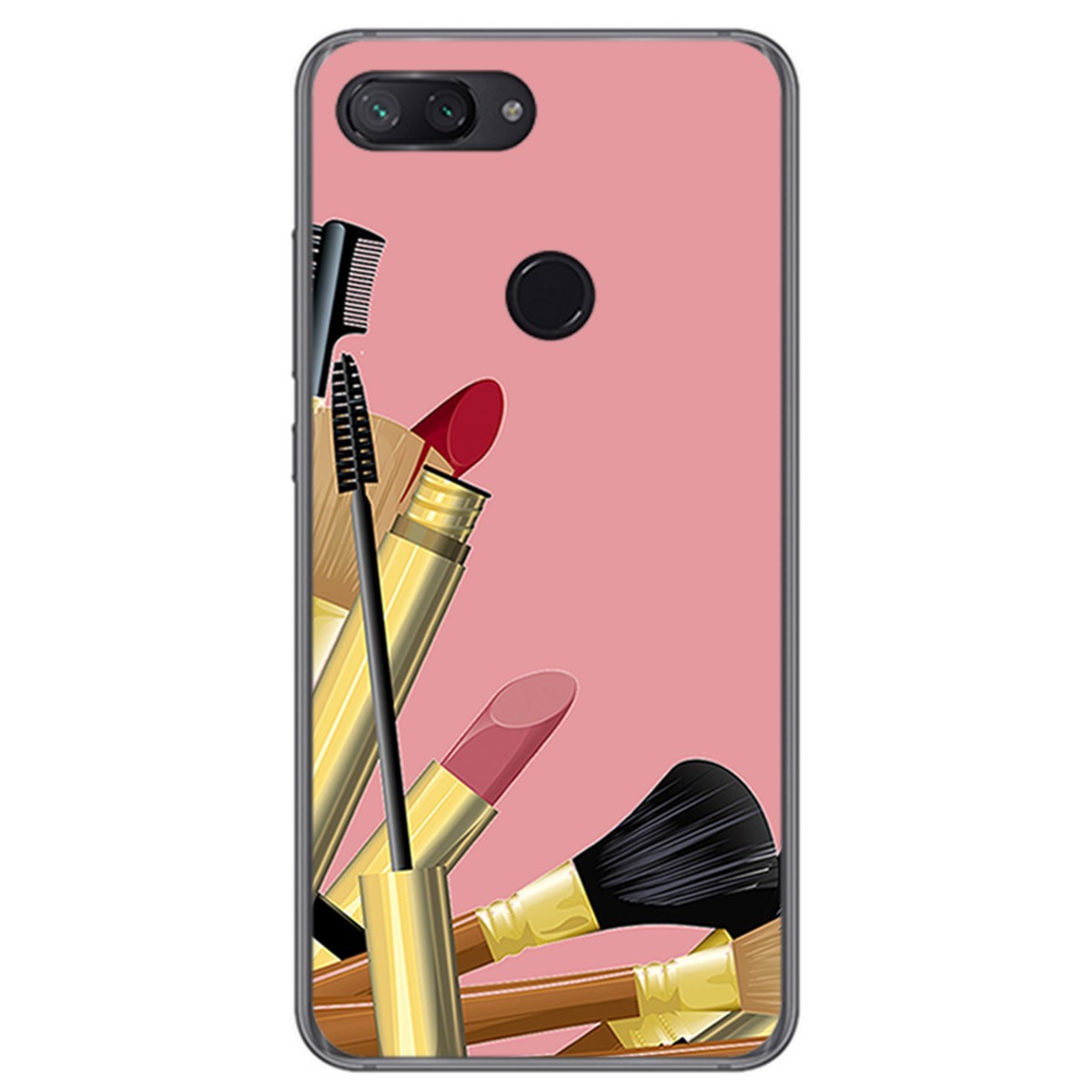 Funda Gel Tpu para Xiaomi Mi 8 Lite Diseño Brochas Dibujos