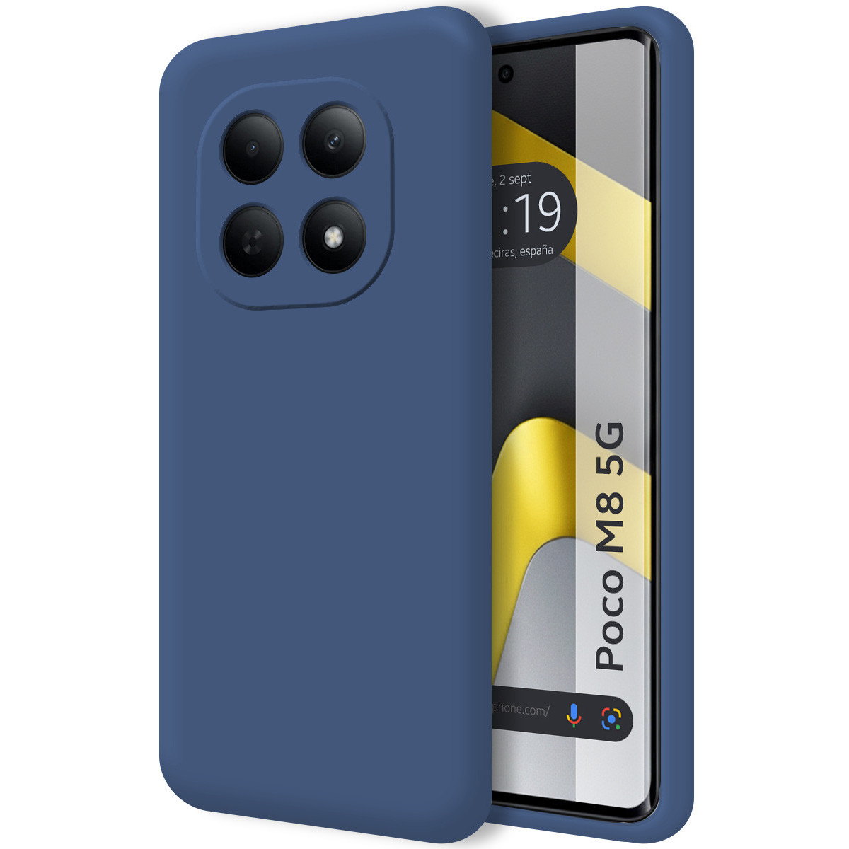 Funda Silicona Líquida Ultra Suave para Xiaomi Poco M8 5G color Azul