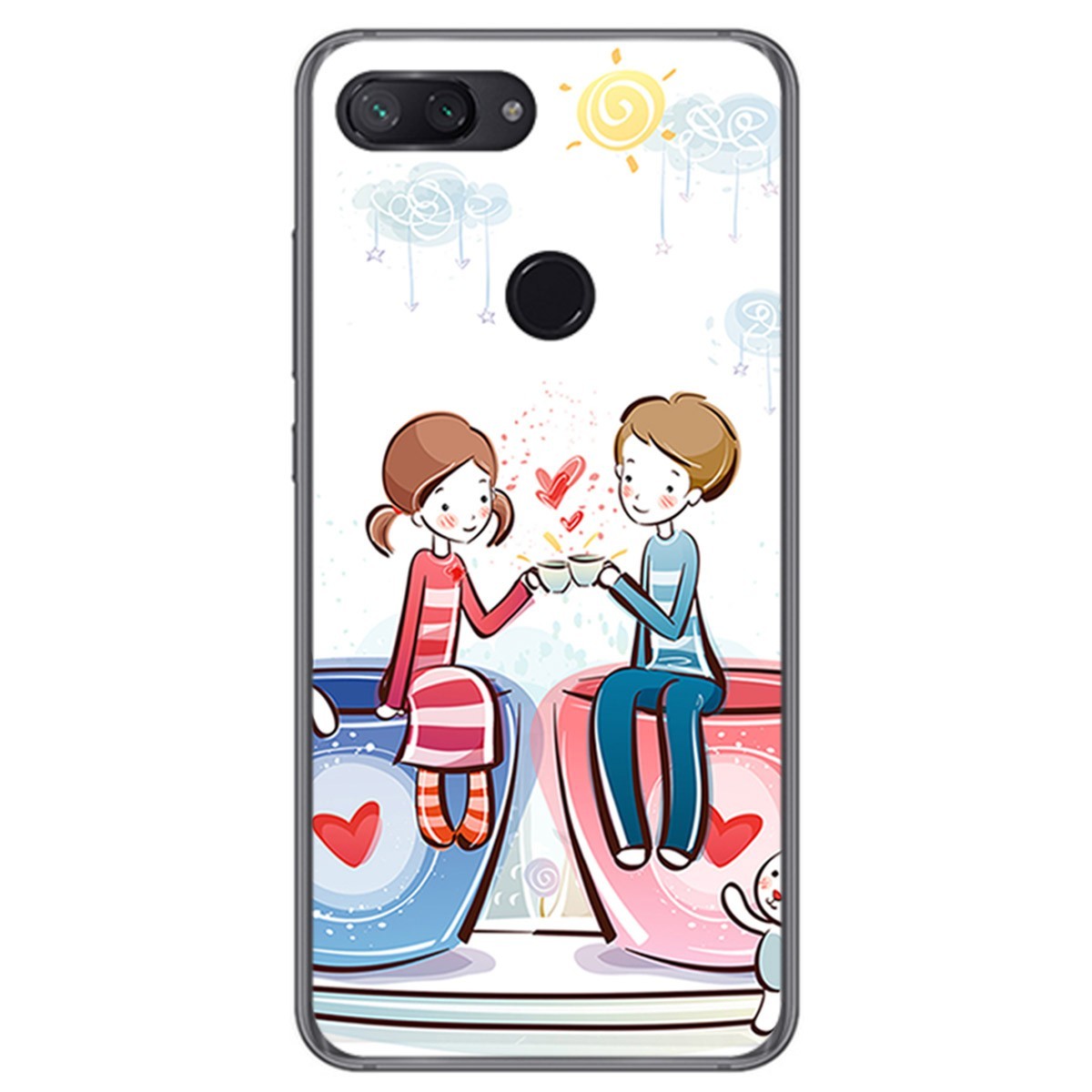 Funda Gel Tpu para Xiaomi Mi 8 Lite Diseño Café Dibujos