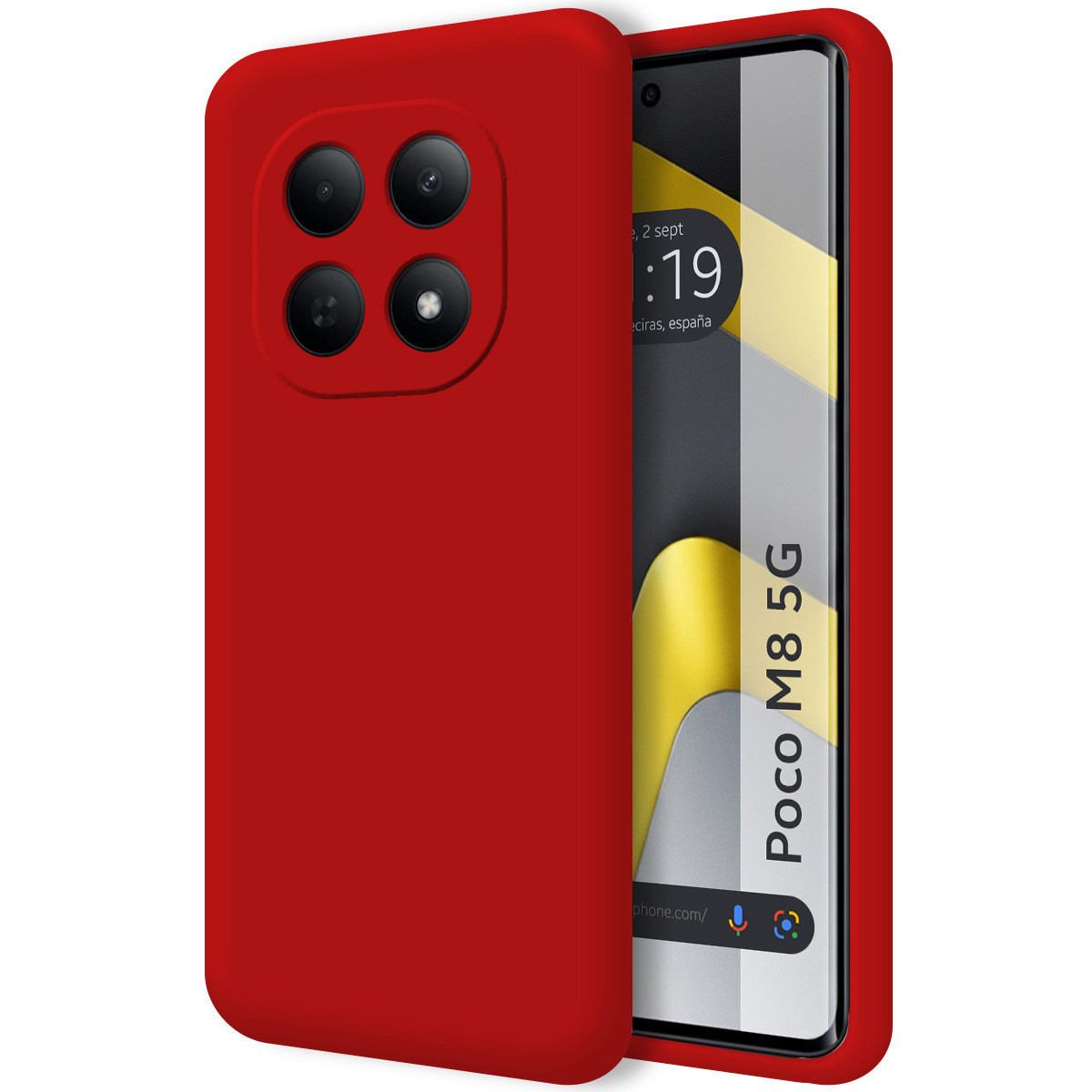 Funda Silicona Líquida Ultra Suave para Xiaomi Poco M8 5G color Roja