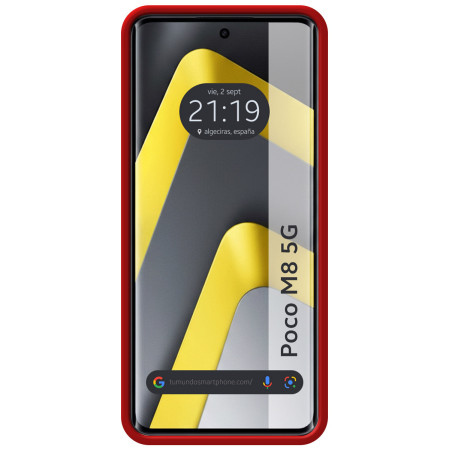 Funda Silicona Líquida Ultra Suave para Xiaomi Poco M8 5G color Roja