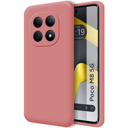 Funda Silicona Líquida Ultra Suave para Xiaomi Poco M8 5G color Rosa