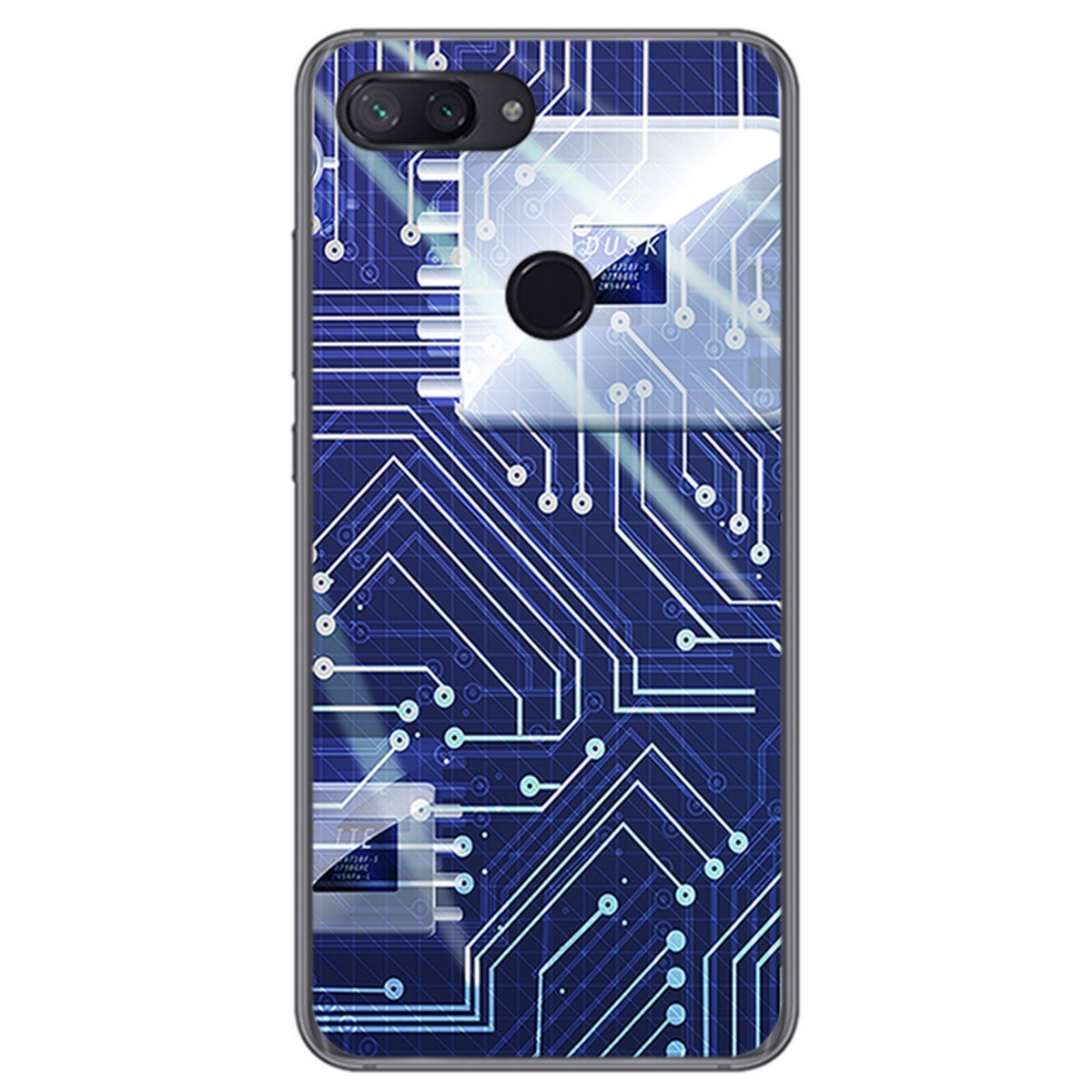 Funda Gel Tpu para Xiaomi Mi 8 Lite Diseño Circuito Dibujos