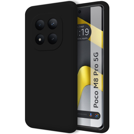 Funda Silicona Líquida Ultra Suave para Xiaomi Poco M8 Pro 5G color Negra