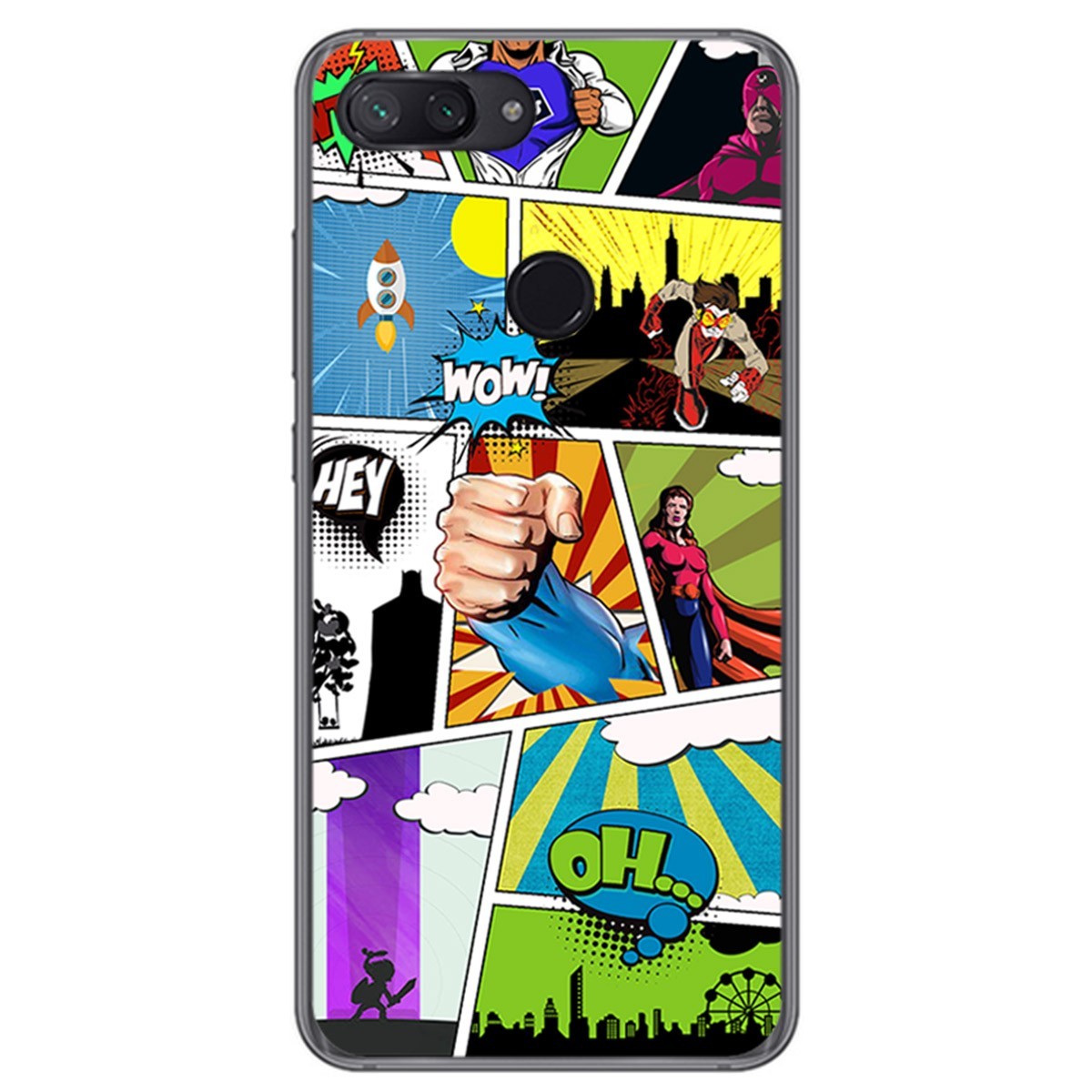 Funda Gel Tpu para Xiaomi Mi 8 Lite Diseño Comic Dibujos