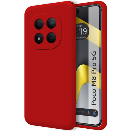 Funda Silicona Líquida Ultra Suave para Xiaomi Poco M8 Pro 5G color Roja