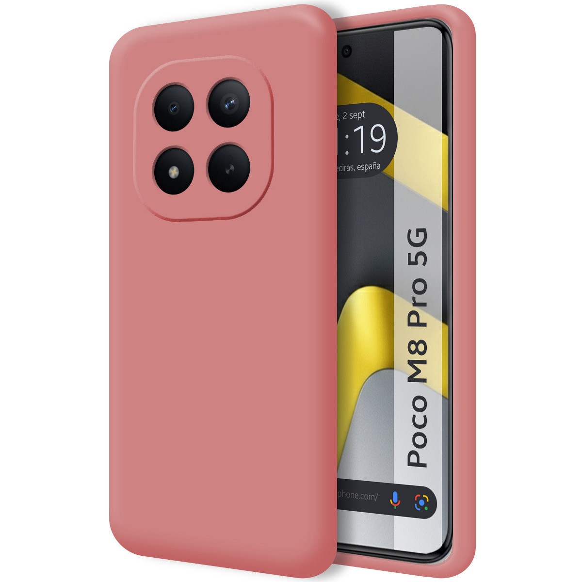 Funda Silicona Líquida Ultra Suave para Xiaomi Poco M8 Pro 5G color Rosa