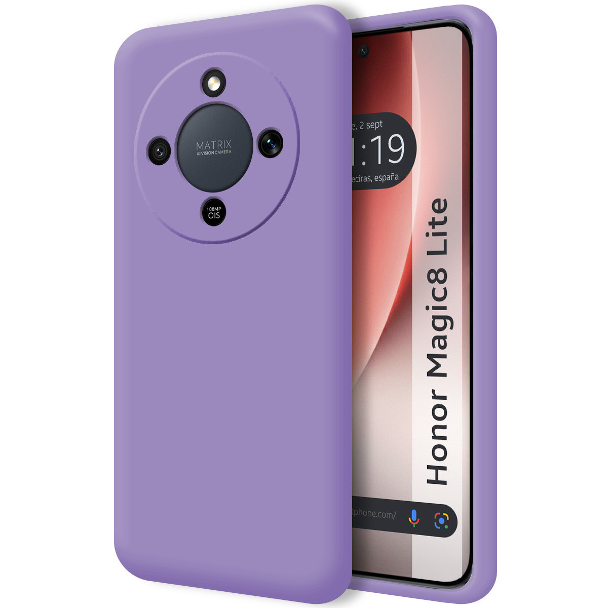 Funda Silicona Líquida Ultra Suave para Huawei Honor Magic 8 Lite 5G color Morada
