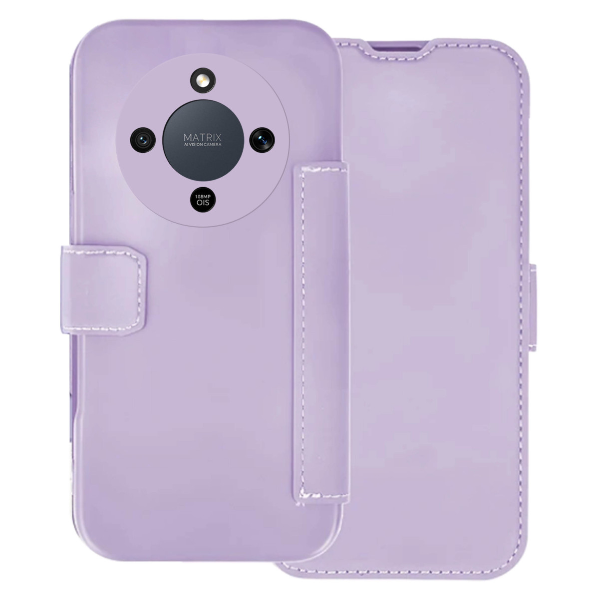 Funda Silicona Suave con Tapa para Huawei Honor Magic 8 Lite 5G color Morada