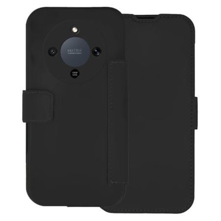 Funda Silicona Suave con Tapa para Huawei Honor Magic 8 Lite 5G color Negra