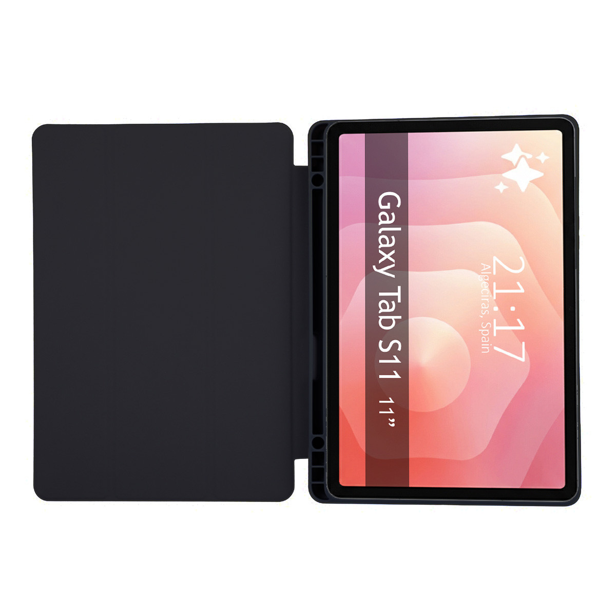 Funda con tapa Smart para Samsung Galaxy Tab S11 color Negra